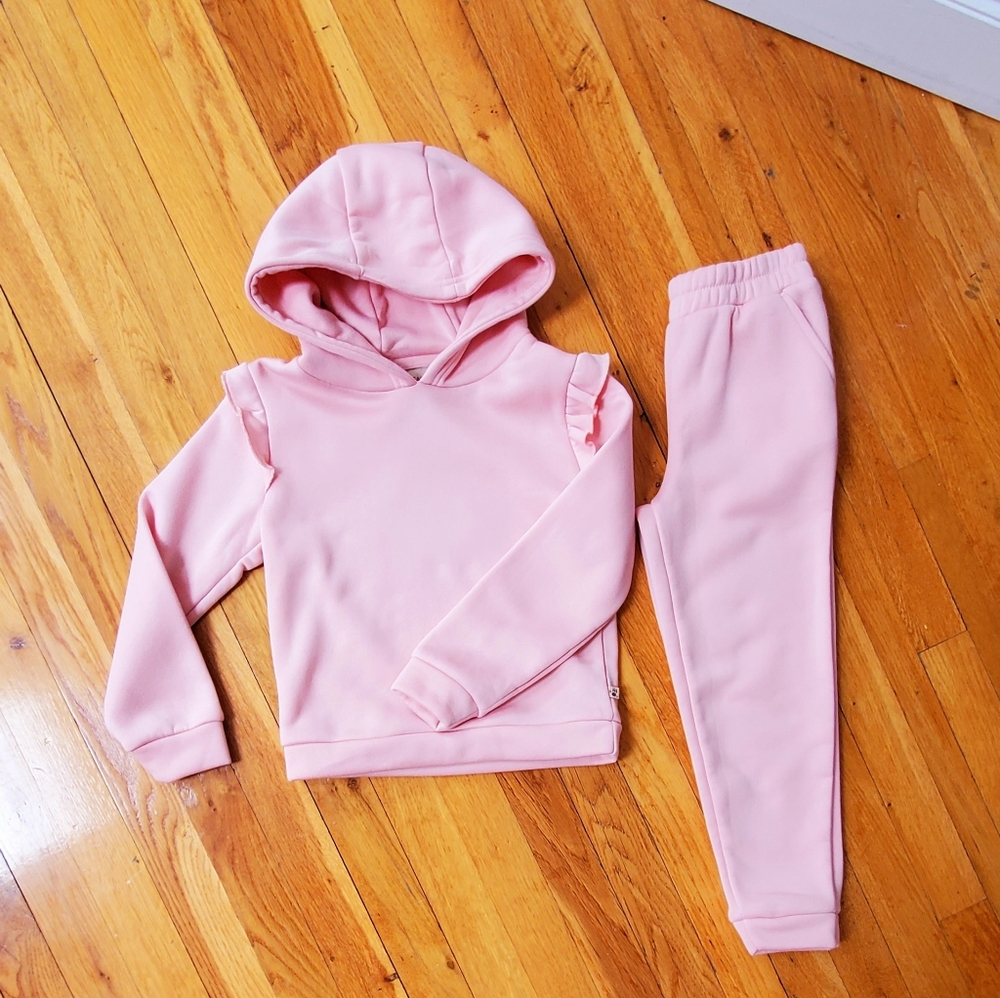 BearPaw Girls Pink Hooded Sweatshirt & Joggers Set